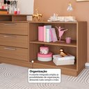 Ver imagem 6 de Penteadeira em L com 3 Gavetas e 2 Nichos Flex Multimóveis Crrui-CMO003 Madeirado