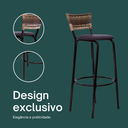 Ver imagem 4 de Kit 3 Bancos para Bancada Banqueta Alta Cappuccino Balcão Cozinha Bistrô Área Gourmet Churrasqueira