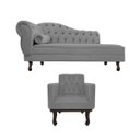 Ver imagem 2 de Kit Diva Recamier Diana 160cm Lado Direito e 01 Poltrona Classic Suede - Doce Sonho Móveis RECAMIER 