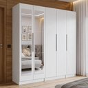 Ver imagem 1 de Guarda-roupa Modulado 200 Cm 5 Portas com Espelhos 2 Gavetas Branco Neo Madesa 02
