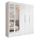 Ver imagem 2 de Guarda-roupa Modulado 200 Cm 5 Portas com Espelhos 2 Gavetas Branco Neo Madesa 02
