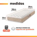 Ver imagem 3 de Colchão Solteiro Espuma D33 New Millenium 88x188x19cm Branco/Bege Hellen