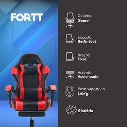 Cadeira Gamer Snake Lancaster Vermelha - Cgf001-v - 2