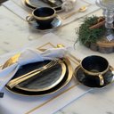 Ver imagem 5 de Xícara para Chá com Pires em Porcelana Dubai 200ml Wolff Preto e Dourado