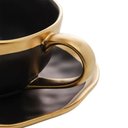 Ver imagem 3 de Xícara para Chá com Pires em Porcelana Dubai 200ml Wolff Preto e Dourado