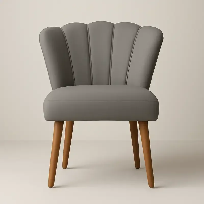 Cadeira Poltrona Pétala Sala Estar Penteadeira e Salão:cinza - 1