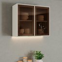 Ver imagem 4 de Armário Aéreo 02 Portas com Vidro Reflecta 80cm Fineze C659 Areia Hp - Henn