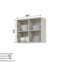 Ver imagem 3 de Armário Aéreo 02 Portas com Vidro Reflecta 80cm Fineze C659 Areia Hp - Henn