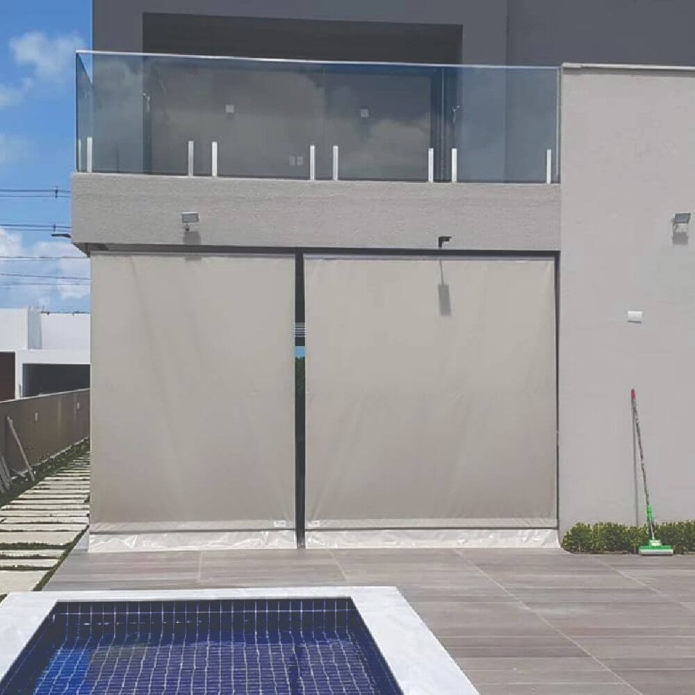 Toldo Cortina Bege - 2,50m x 3,20m - kit completo - 2