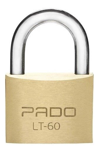 Cadeado Pado Latão Lt 60 Mm 2 Chaves Maciço Não Enferruja - 1