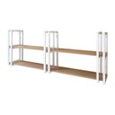 Ver imagem 2 de Prateleira Industrial Moderna e Elegante Prática com Ferro e Madeira Haste Branca e Mdf Amadeirado