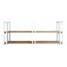 Prateleira Industrial Moderna e Elegante Prática com Ferro e Madeira Haste Branca e Mdf Amadeirado - 4