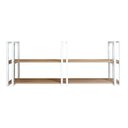 Ver imagem 4 de Prateleira Industrial Moderna e Elegante Prática com Ferro e Madeira Haste Branca e Mdf Amadeirado