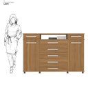 Ver imagem 4 de Cômoda Sapateira Luisa com Rodízios 7 Gavetas Amendola