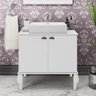 Gabinete de Banheiro Provençal Completo Branco Movelbento - 3