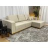 Sofá 3 Lugares 2,50 M Bege Linho Chaise Lays Plus - 2