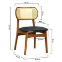 Ver imagem 5 de Conjunto de Mesa e Cadeiras Organik 6 Lugares Tampo MDF Assento Estofado Corano Preto 180cm