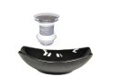 Ver imagem 1 de Cuba de Vidro Oval Chanfrada 46cm Preta + Valvula Click