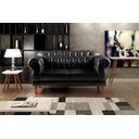 Ver imagem 2 de Sofá Chesterfield Capitonê Elisabeth Duquesa 2 Lugares - Couríssimo Preto