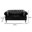 Ver imagem 6 de Sofá Chesterfield Capitonê Elisabeth Duquesa 2 Lugares - Couríssimo Preto
