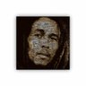 Quadro Bob Marley Pontilhado Quadrado - Tela Única - 90 x 90 cm - Preta - 1