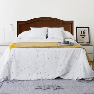 Cabeceira Casal Provençal Luxo Estofada Com Tachas - Veludo Marrom