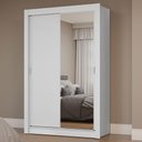 Ver imagem 1 de Guarda-roupa Solteiro 2 Portas de Correr com Espelho Branco Milano Madesa