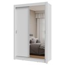 Ver imagem 3 de Guarda-roupa Solteiro 2 Portas de Correr com Espelho Branco Milano Madesa