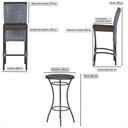 Ver imagem 2 de Mesa Bistrô e 4 Banquetas Roma Preta Corda Náutica Estofado 9 Trama Original