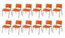 Ver imagem 2 de Cadeira Iso Base Cinza, Igreja, Escola, Escritório - Laranja Kit 12 Peças