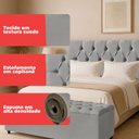 Ver imagem 7 de Cabeceira Casal Paris Estofada Painel com Recamier Baú 130cm para Cama Box Cinza - Arkell