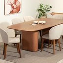 Ver imagem 5 de Mesa de Jantar Retangular para 8 Lugares Lintz 219 Cm - Canella C/ Pu Caramelo