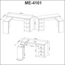 Ver imagem 4 de Mesa para Escritório Me4101 Nogal Tecnomobili