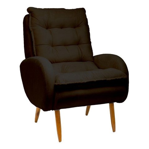 Poltrona Decorativa - Munique - Revestimento Suede Ladecor Estofados Preto