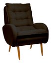 Ver imagem 1 de Poltrona Decorativa - Munique - Revestimento Suede Ladecor Estofados Preto