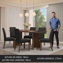 Ver imagem 6 de Conjunto Sala de Jantar Mesa Tampo de Madeira 6 Cadeiras Madesa Rustic-preto-oxford