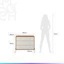 Ver imagem 5 de Conjunto 2 Mesas de Cabeceira e Cômoda 3 Gavetas Jasper - Off White Fosco c/ Canella - Champanhe
