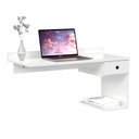 Ver imagem 2 de Escrivaninha Suspensa Quarto para Notebook com 1 Gaveta Branco - Ej Moveis
