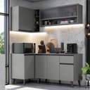 Ver imagem 1 de Armário De Cozinha Completa 265cm Cinza Nice 02 Cinza