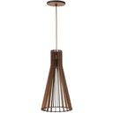 Ver imagem 1 de Lustre Luminária Pendente Cone Mdf Tiffany Bivolt E27 Dital Iluminação Decorativa Sala Cozinha