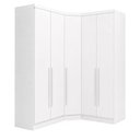 Ver imagem 2 de Guarda-Roupa Modulado de Canto Oblíquo 5 Portas 6 Gavetas 100% MDF Cairo Branco/Neve