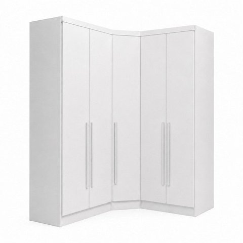 Guarda-Roupa Modulado de Canto Oblíquo 5 Portas 6 Gavetas 100% MDF Cairo