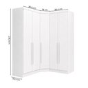 Ver imagem 3 de Guarda-Roupa Modulado de Canto Oblíquo 5 Portas 6 Gavetas 100% MDF Cairo Branco/Neve