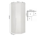 Ver mais imagens de Guarda-Roupa Modulado de Canto Oblíquo 5 Portas 6 Gavetas 100% MDF Cairo Branco/Neve