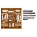 Ver imagem 3 de Guarda-Roupa Casal 100% MDF com 6 Portas e 4 Gavetas 220cm Multimóveis CR35542 Madeirado/Off White
