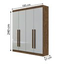 Ver imagem 4 de Guarda Roupa Solteiro 4 Portas 3 Gavetas da Vinci Plus D'doro Ypê/off White