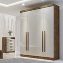 Ver imagem 2 de Guarda Roupa Solteiro 4 Portas 3 Gavetas da Vinci Plus D'doro Ypê/off White
