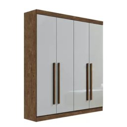 Guarda Roupa Solteiro 4 Portas 3 Gavetas da Vinci Plus D'doro Ypê/off White - 1