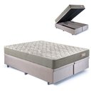 Ver imagem 1 de Base Box Baú Queen 158x198 Suede Bege com Colchão Ecoline D40 Espuma