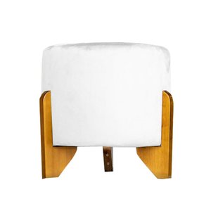 Puff Banqueta Catar Luxo Decorativo - Branco Corino